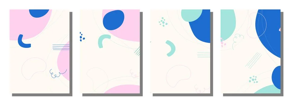 Minimalist abstract hand drawn set background. Stock Illustration