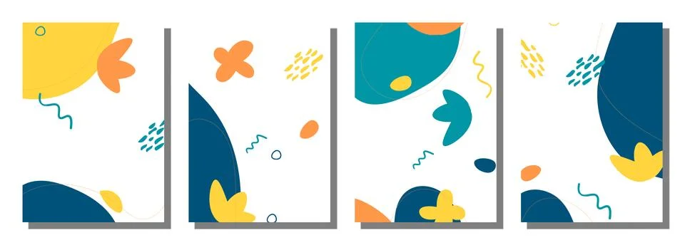 Minimalist abstract hand drawn set background. Stock Illustration
