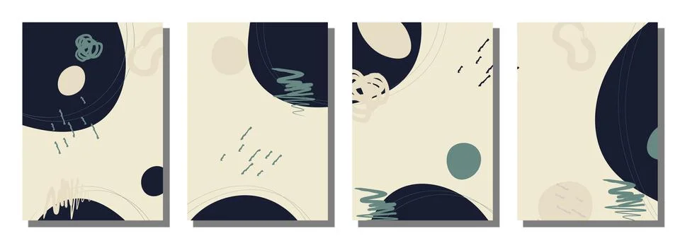 Minimalist abstract hand drawn set background. Stock Illustration