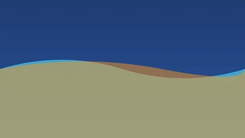 Minimalist abstract landscape with flowing layers of blue and beige tones Stock Footage 335145920