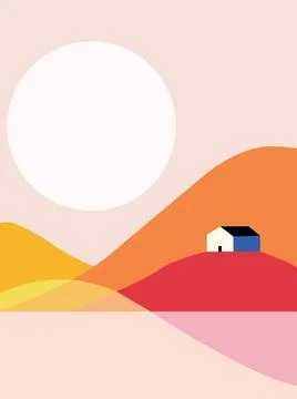 A minimalist abstract landscape Stock Illustration