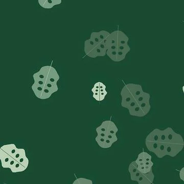 Minimalist Abstract Leaf Pattern on Dark Green Background, Modern Stylized Stockillustratie