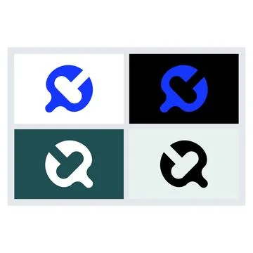 Minimalist Abstract Letter Q Logo Design Set Stock Illustration