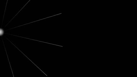 Minimalist abstract light lines radiating from a glowing point on the left Video stock 335117507