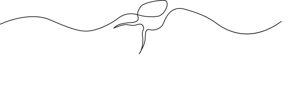 Minimalist abstract line drawing of a sprouting seed Stock Illustration