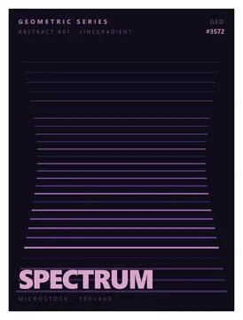 Minimalist abstract line gradient pattern graphic design on dark purple bac.. Illustrazione stock