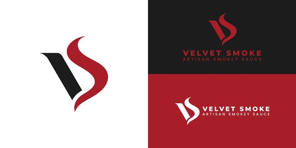 Minimalist abstract logo combining stylized black and red shapes Stock Illustration