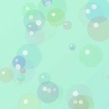 Minimalist abstract mint green background featuring floating translucent bu.. Stock Illustration