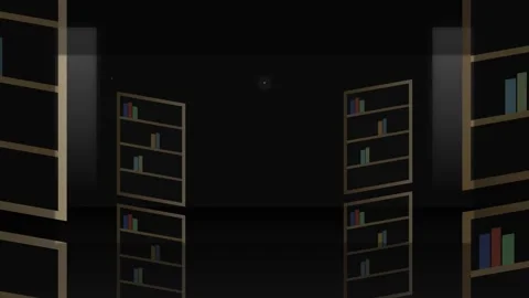 Minimalist Abstract Motion Graphic Featuring Floating Bookshelves with Colo.. Stock Footage 345694106