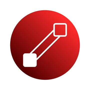 Minimalist abstract network connection concept featuring two squares linked.. Stock Illustration