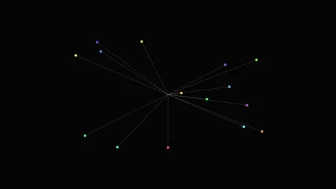 Minimalist abstract network of glowing points connected by fine dark lines Stock Footage 339617455