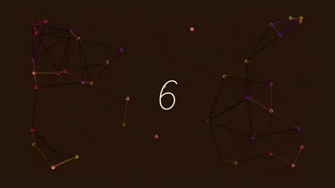 Minimalist Abstract Number Nine Network Visualization on Dark Background 库存影片 342115643