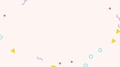 Minimalist abstract pattern with colorful geometric shapes on white backgroun Stock Footage 338310454