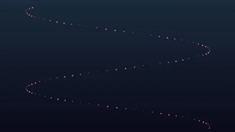 Minimalist abstract pattern of small pink dots on a dark blue background Video stock 335117320