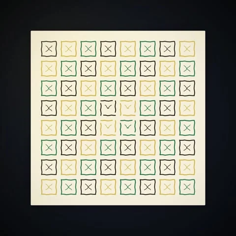Minimalist Abstract Pattern: Tiny Symbols on Cream Background Stock Footage 348230261