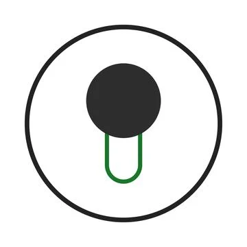 Minimalist abstract presentation icon within circle represents a symbolic r.. Stock Illustration