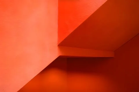 Minimalist abstract of red architectural angles and shadows Stock Illustration