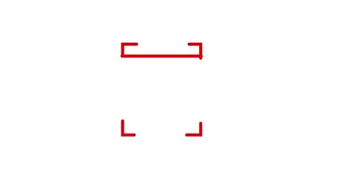 Minimalist abstract red brackets with horizontal line Stock Footage 333782229