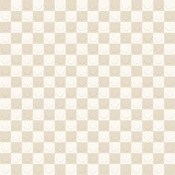 Minimalist abstract repeating pattern with curved shapes on neutral backgroun Stock Illustration