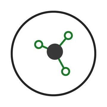 Minimalist abstract representation of a molecular structure symbol design w.. イラスト素材