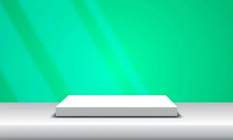 Minimalist abstract scene with geometric platform. 3D vector rendering of b.. Stock Illustration