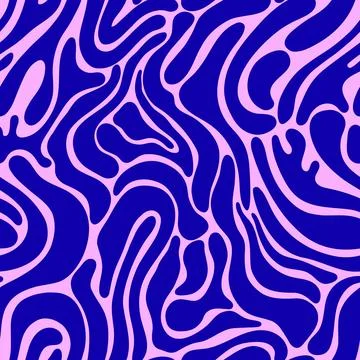 Minimalist abstract seamless pattern with organic free flowing shapes. Stock Illustration