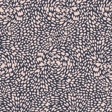 Minimalist abstract seamless vector pattern, pink blots on dark background Illustrazione stock