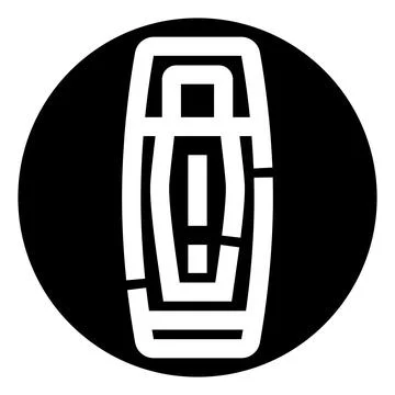Minimalist abstract security device icon on black 스톡 일러스트