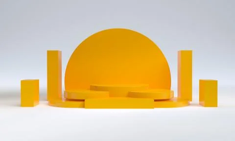 Minimalist abstract shape scene, 3d rendering. Stock Illustration