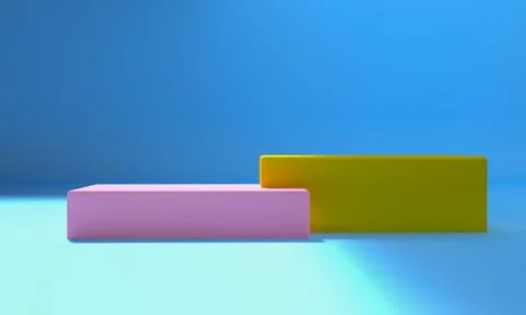 Minimalist abstract shape scene, 3d rendering. Stock-Illustration