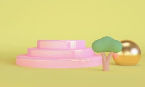 Minimalist abstract shape scene, 3d rendering. Stock Illustration
