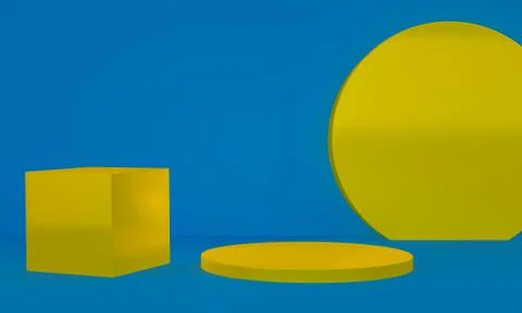 Minimalist abstract shape scene, 3d rendering. Stock Illustration