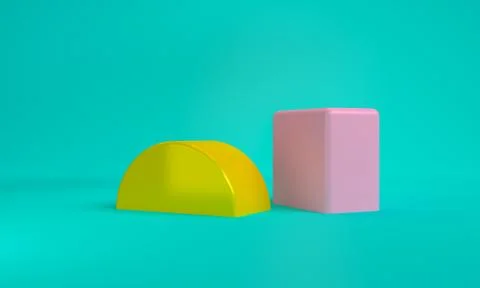 Minimalist abstract shape scene, 3d rendering. Stock Illustration
