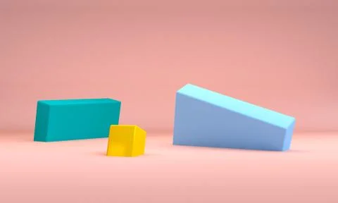 Minimalist abstract shape scene, 3d rendering. Stock Illustration