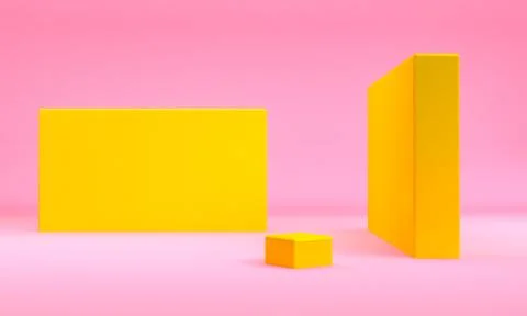 Minimalist abstract shape scene, 3d rendering. Stock Illustration
