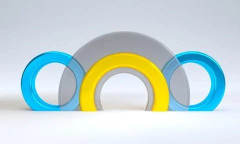 Minimalist abstract shape scene, 3d rendering. Stock Illustration