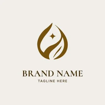 Minimalist abstract shape subtle leaf logo. clean symbol for branding. 库存插图