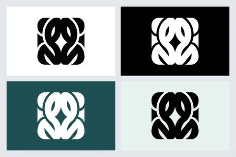 Minimalist Abstract Square Logo Icon Design Stockillustratie