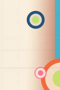 A minimalist abstract target design with nested circles in blue, green, pin.. Stock Illustration