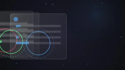 Minimalist abstract tech background with glowing neon circuit lines and dat.. Stock Footage 344642634