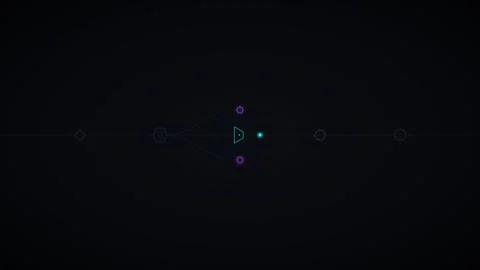Minimalist abstract tech interface animation with glowing geometric data fl.. Vidéo 344861444