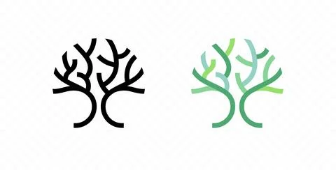 Minimalist abstract tree made of lines, representing growth vector design Stock Illustration
