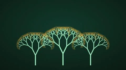 Minimalist abstract tree root system illustration Stock Illustration