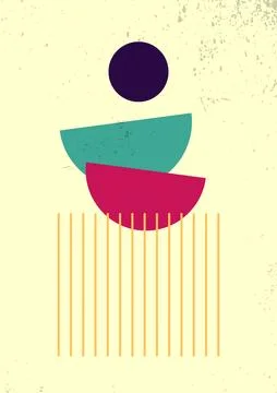 Minimalist abstract wall decor Stock Illustration
