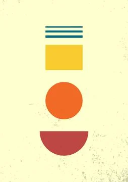 Minimalist abstract wall decor Stock Illustration
