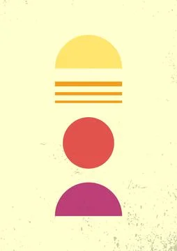 Minimalist abstract wall decor Stock Illustration