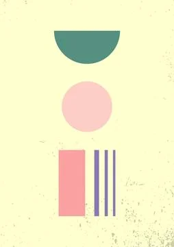 Minimalist abstract wall decor Stock Illustration