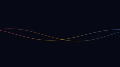 Minimalist abstract wave lines with a smooth gradient on a black background 库存影片 338312008
