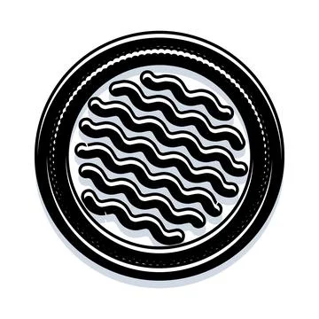 Minimalist abstract wavy shape circle badge logo Stock Illustration