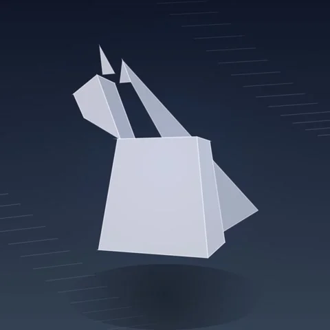 Minimalist abstract white geometric polygon structure on dark background Видео 344777793